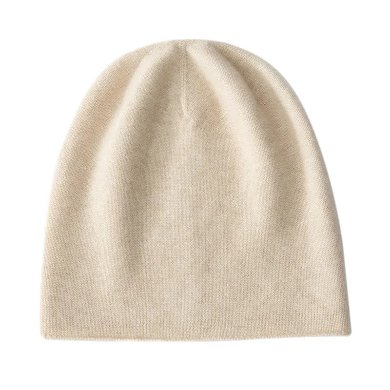 100% pure goat wool hat in winter men and women couples knitted piles of hats to keep warm and versatile