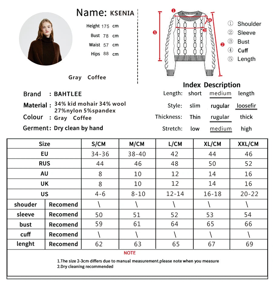 BAHTLEE-Women's Mohair Cardigan Knitted Sweater V-Neck Solid Long Sleeves Coat Keep Warm