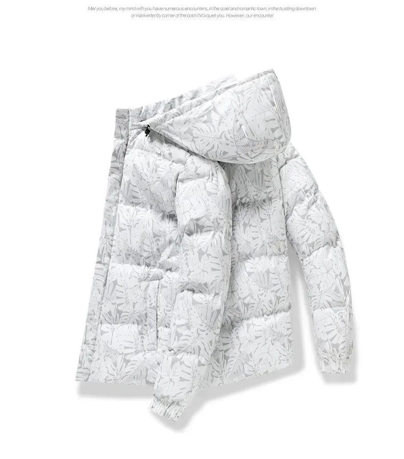 Men's coat  winter cotton padded jacket with hood  warm camouflage  thickened and down down cotton padded jacket