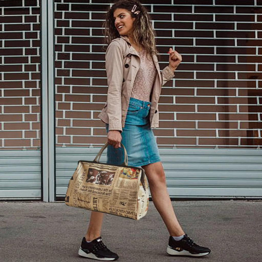 Women'S Waterproof Handbag Travel Bag Newspaper Printed Vintage Bag Fashion Women'S Handbag Bags For Women сумка женская Bolso