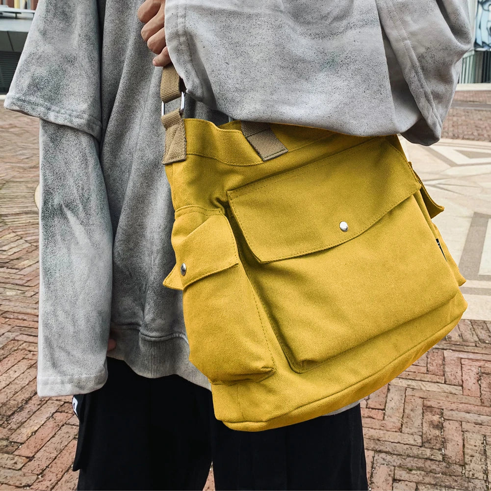 Women's School Messenger Bags For Women Shoulder Ladies Designer Handbag Solid Large Capacity Casual Canvas Shoulder Female Bags