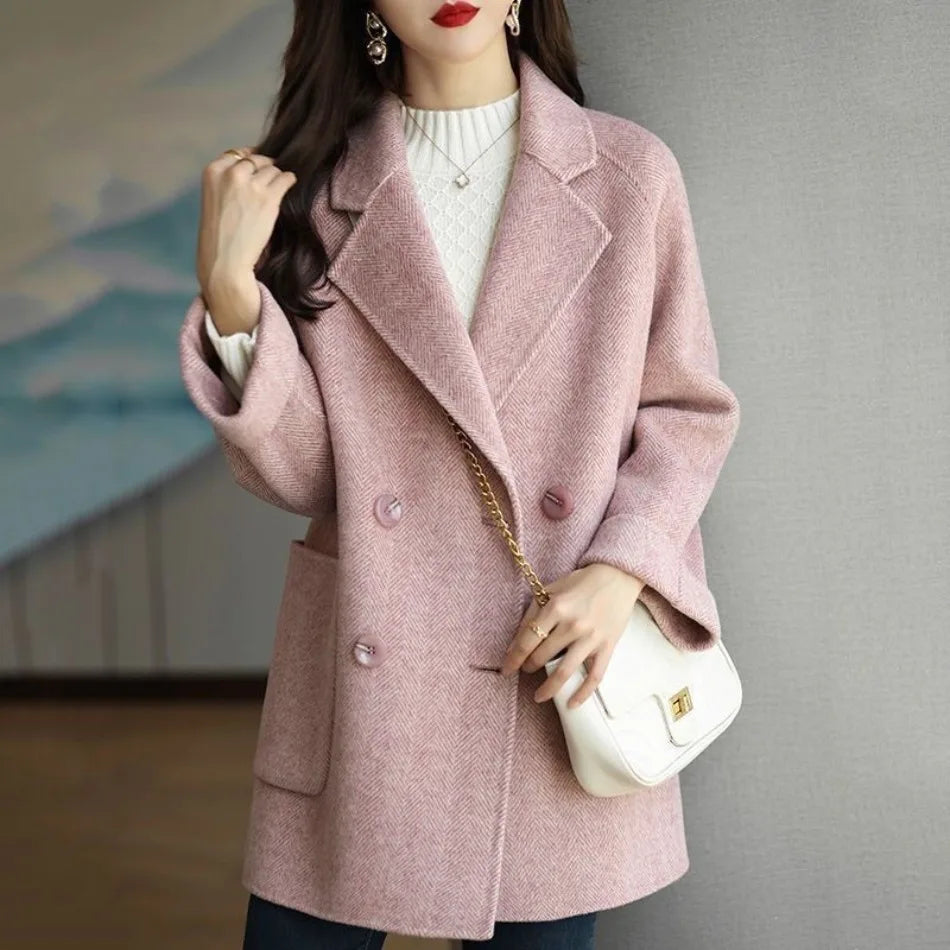 Wool Coat Elegance Coats and Jackets Women New In Autumn Winter Jacket Women Korean Style Long Sleeve Office Lady Trench Coat