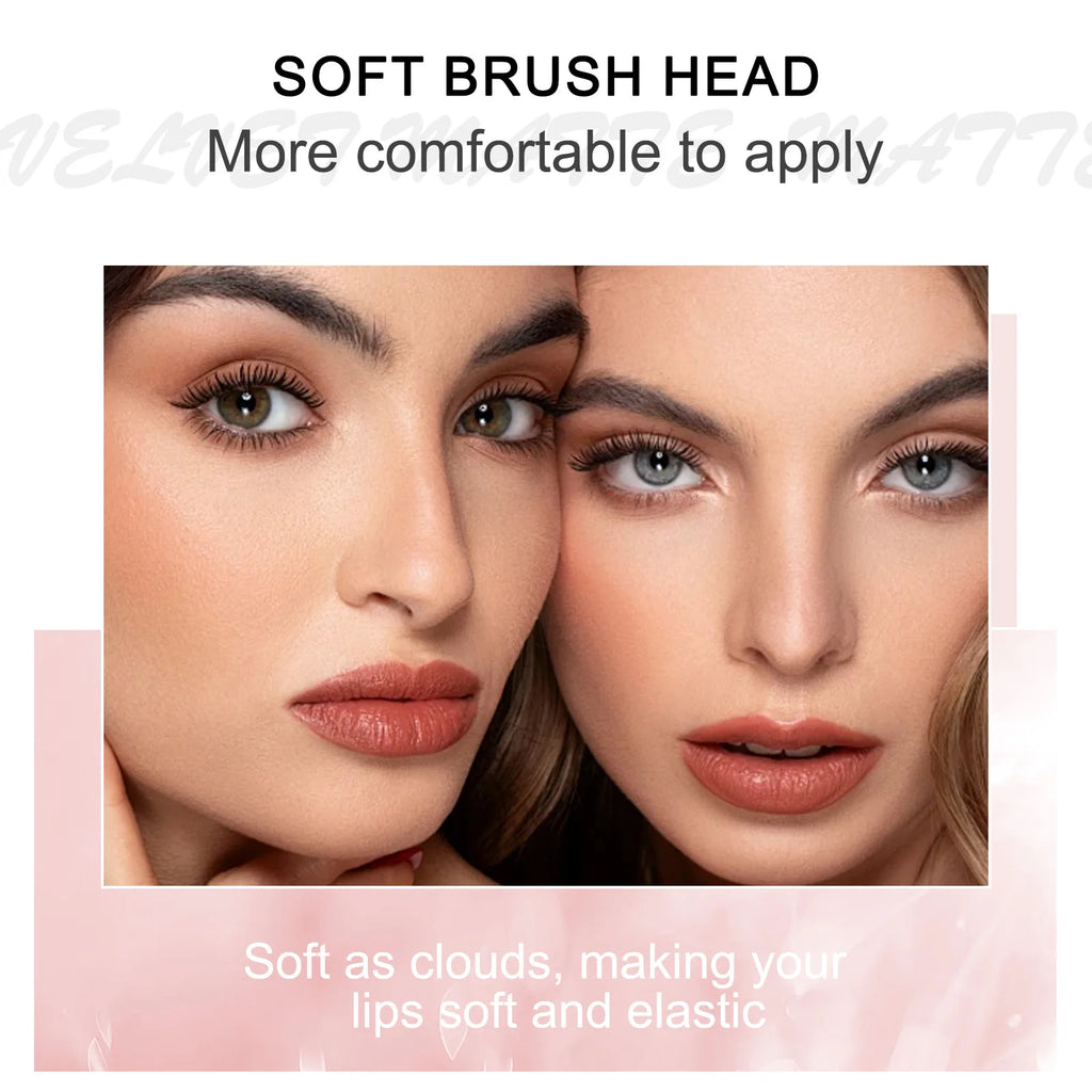 6pcs/set Nude Lip Gloss Matte Velvet Lipstick Makeup Waterproof Long-lasting Liquid Lipstick Women Moist Lip Tint Cosmetics