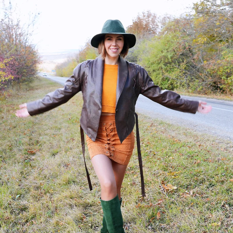 Autumn and Winter Faux Leather Jackets for Women 2025 Chic Dropped Shoulder PU Jacket Coat Casual Office Lady Blouses