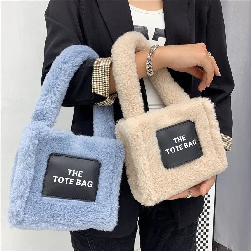 Tote Bag for Women Winter Designer Lamb Wool Fashion Letters Handbags Women's Luxury Shoulder Crossbody Bags Handbag Totes