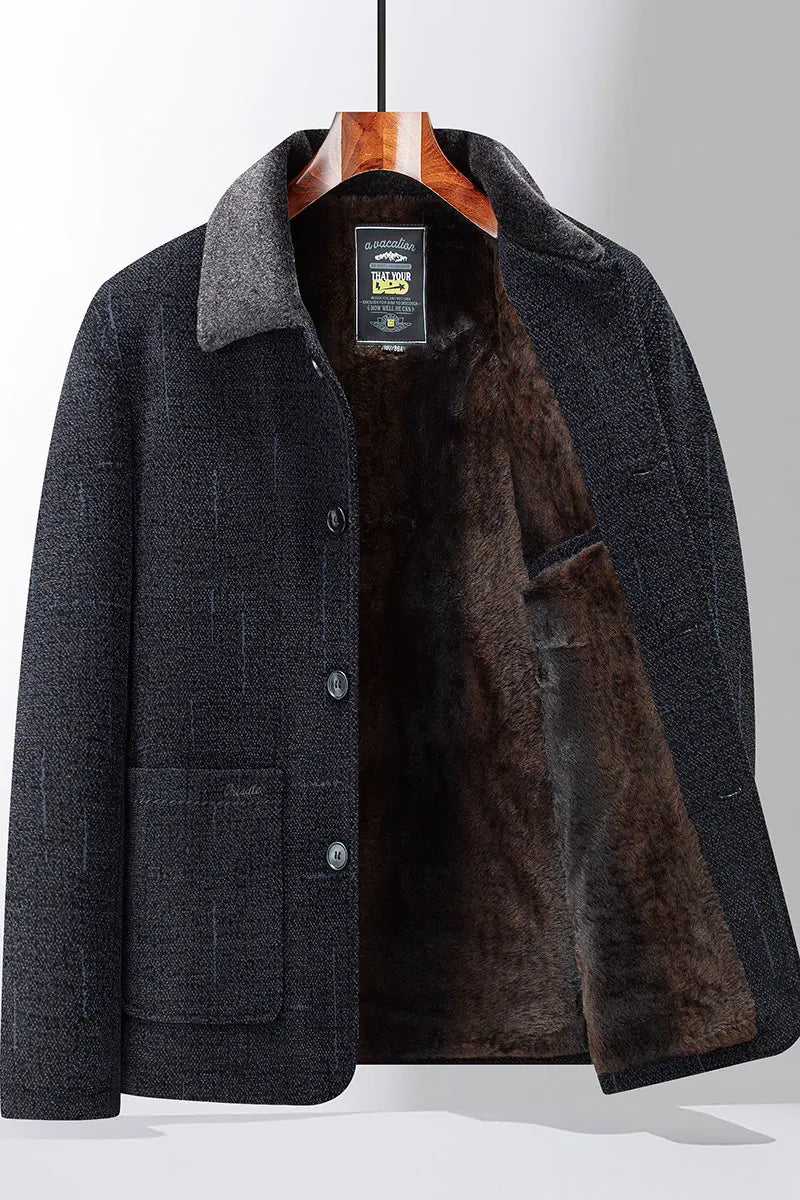 2024 Men Woolen Coats Men's business Casual Trench Coat Winter Coat with wool inner Man Autumn and Winter Wool Coat for Men