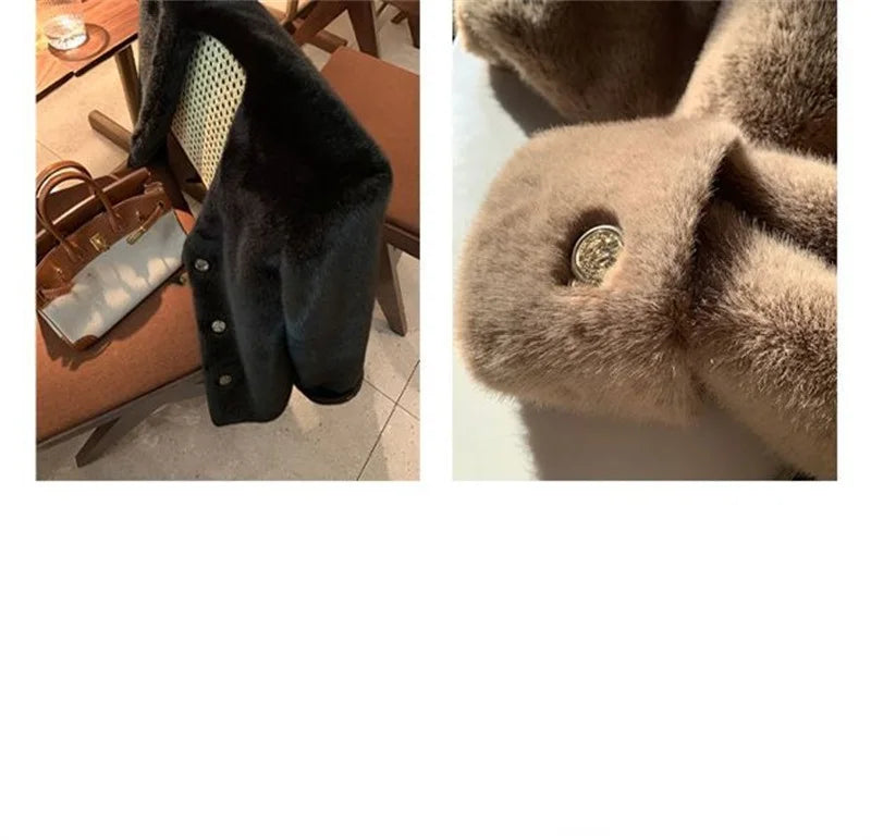 Women's Coat  Women's fur Coat New Fashion Mink fur Coat Women's Autumn and Winter new Fur Short Ladies Wind Chaebol Daughter