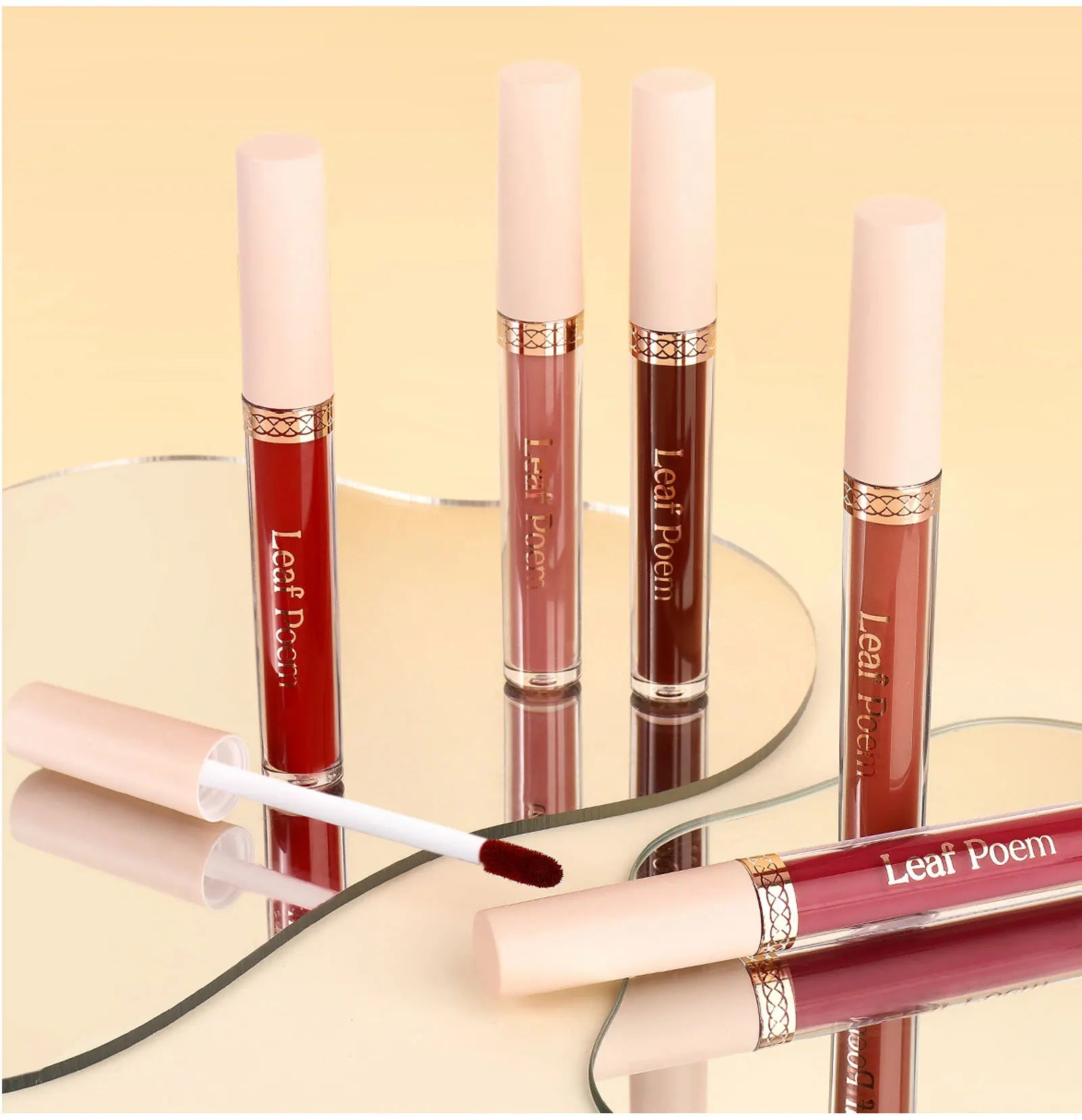 8 pcs matte liquid lipstick, lip glaze - waterproof, non-stick, long-lasting lip gloss, brown, pink, purple and red tones, suitable for Valentine's Day, daily, parties, travel
