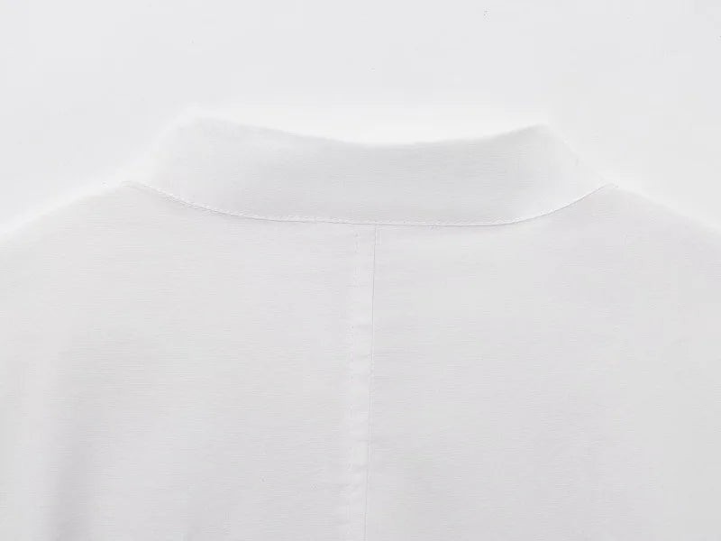 MUJER White Women's Shirt Embroidery Button up Shirts for Women Summer Casual Shirts Woman Long Sleeve Shirts and Blouses Woman