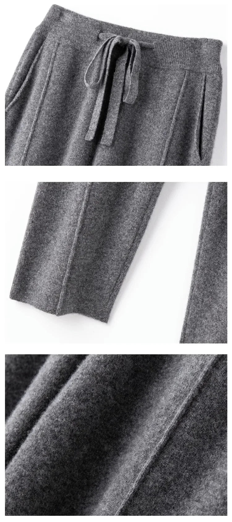 Cashmere Sweatpants Women Autumn Winter 2023 New Fashion High Waisted Drawstring Pants Casual Knitted Harem Pants