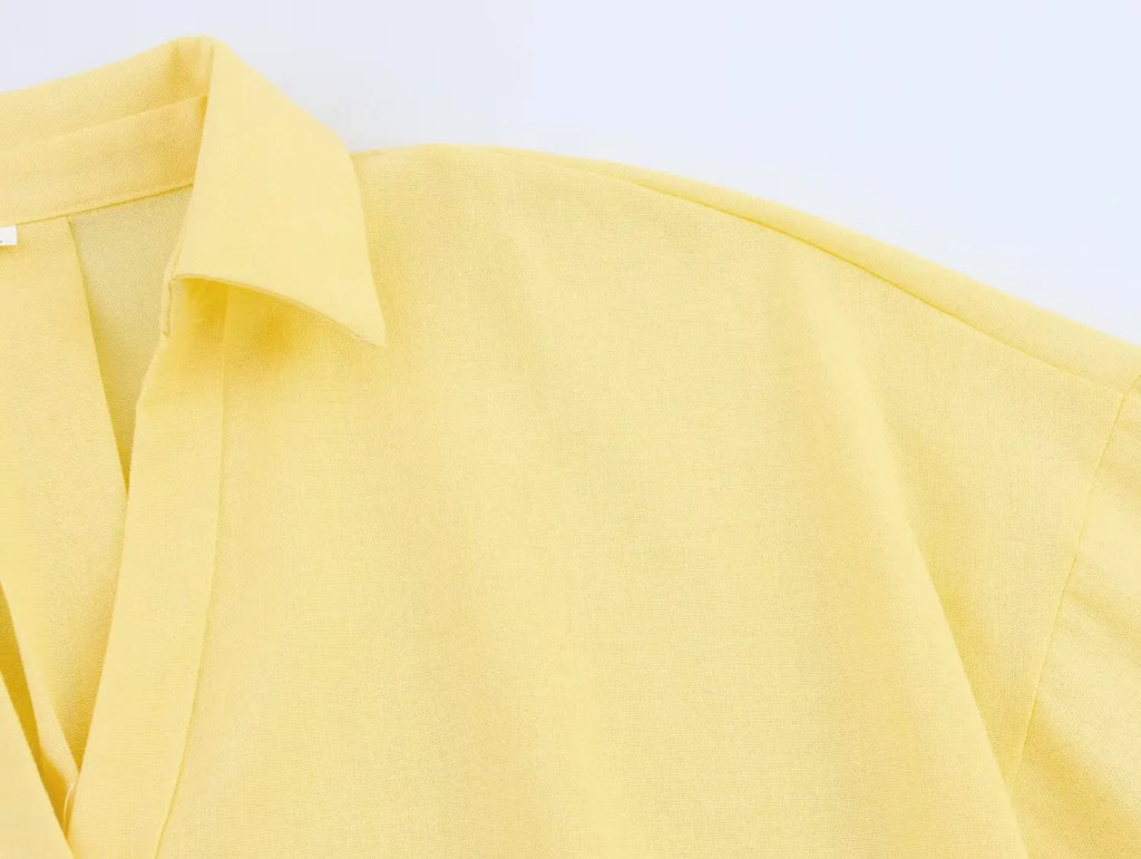 Women Fall Casual Loose Shirt Lapel Buttons Wide Sleeve Shirt 2025 New Spring Autumn Minimalist Holiday Versatile Shirt