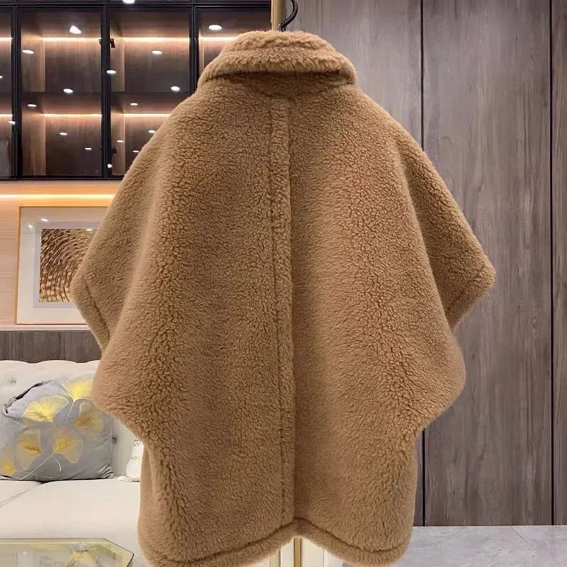 Reality Fur Coat Wool Cloak Fashion Sheep Wool Jacket Winter Real Fur Woolen Women Fashion Teddy Lady Streetwear Warm Overcoat