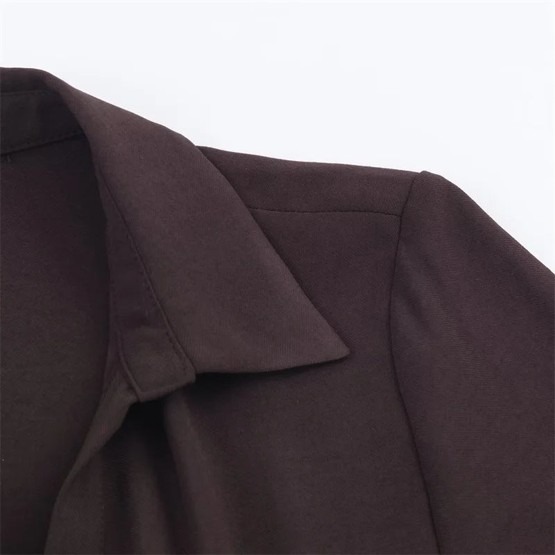 Women's Dress 2025 New Shirt-Style Design with Belt Mid-Length Skirt Women's Fashion Casual Long Dress