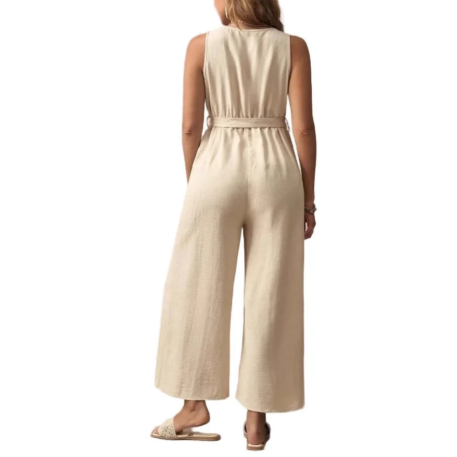 Maternity Clothes 2025 Dress for Pregnant Women V-neck Sleeveless Pregnancy Pants Belt Casual Loose Long Overalls Clothing