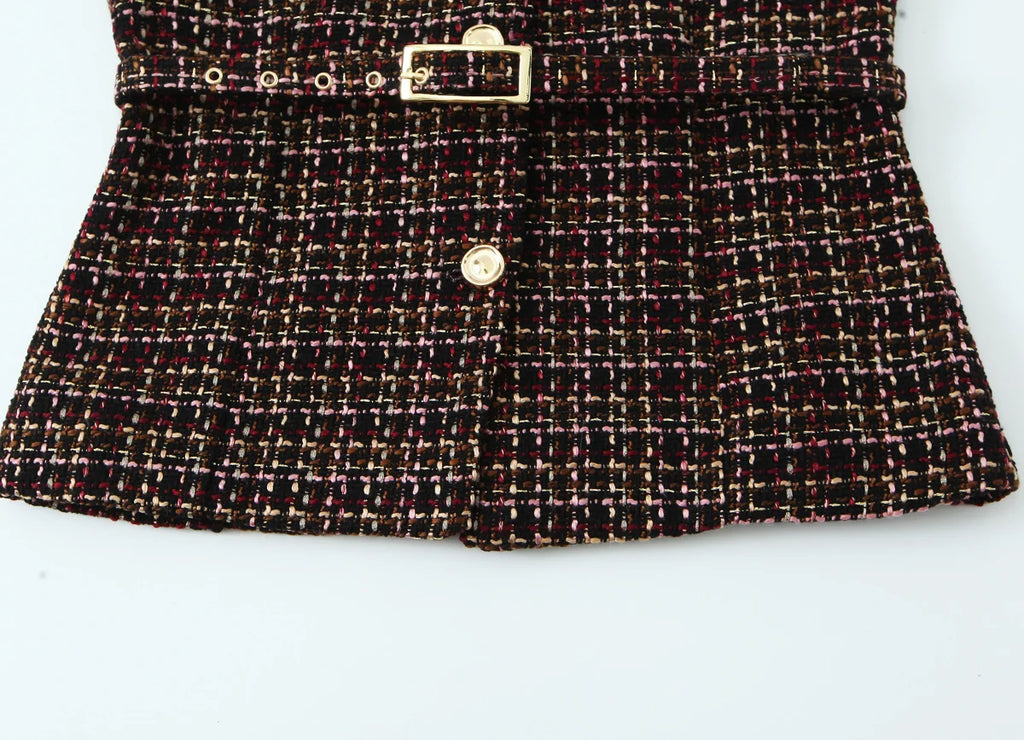 Women Vest 2025 Women Autumn New Fashion O-Neck Sleeveless Jewelry Decoration Pullover Women Elegant Hight Street Top