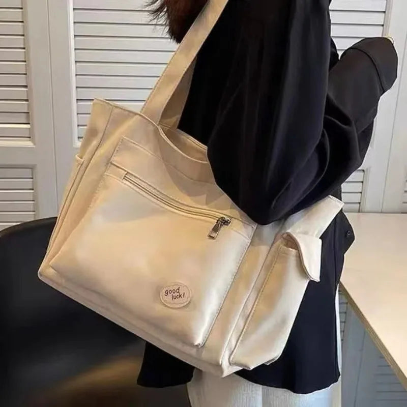 Women's Fashion Shoulder Bag Class Large Capacity Student Tote Bag New Canvas Commuter Handbag Carrying Bags cabas eco bag