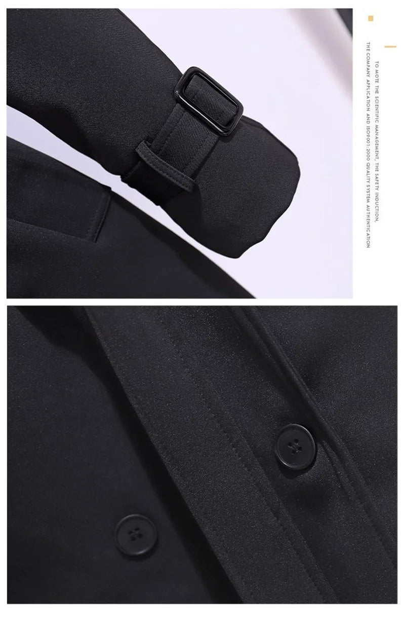 Women's Trench Coat Medium-length Windcheater Double-breasted Sashes Topcoat Streetwear Lady Outerwear Casual Tops Spring Autumn