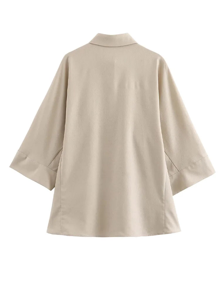 2025ZA&JIA new women's wear European and American style French design shirt versatile casual loose shirt