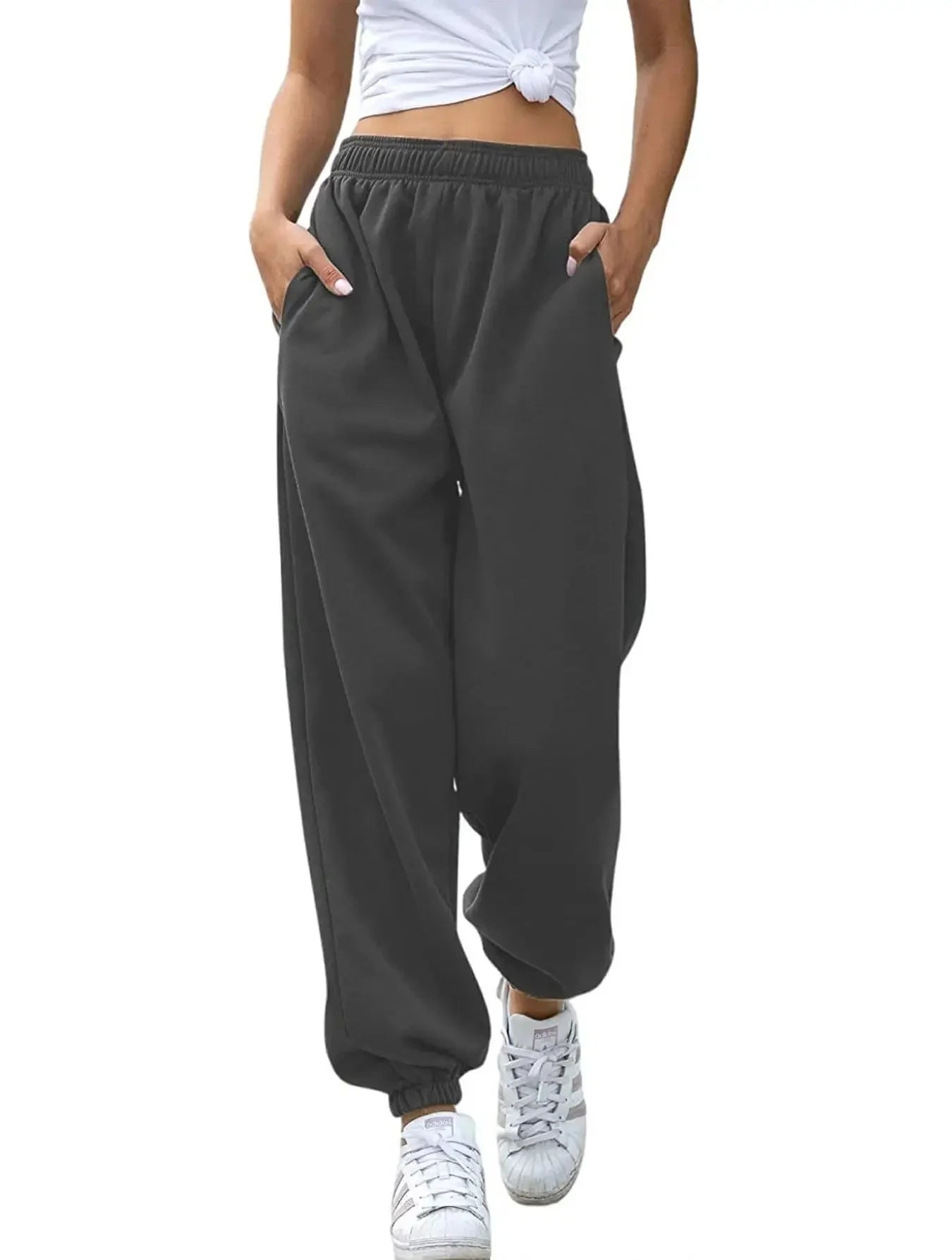 High Waist Casual Sporty Women's Pants Fashionable Home Wear Long Trousers Women's Loose Fit Sweatpants Versatile Trousers