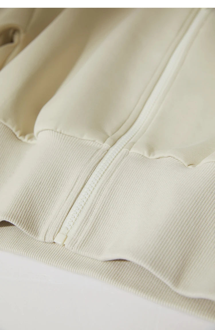 Amii Fall Clothes 2024 Women Casual Zip Up Short Coat Women Sweatshirt Solid Turtleneck Loose Sports Streetwear Jacket 12443222