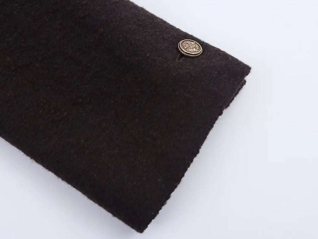 HH Women's Autumn Fashion Tweed Jacket Round Neck Short Woolen Jacket Female Commuter Versatile Fragrant Breeze Casual Coat