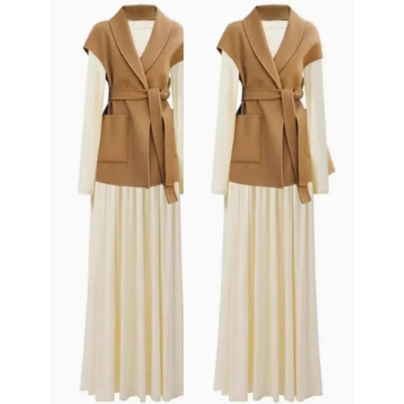 Fashionable Wool Vest for Women Autumn and Winter Double-Sided Wool Mid-length Elegant Waistcoat Coat Female Horse Clip Jacket