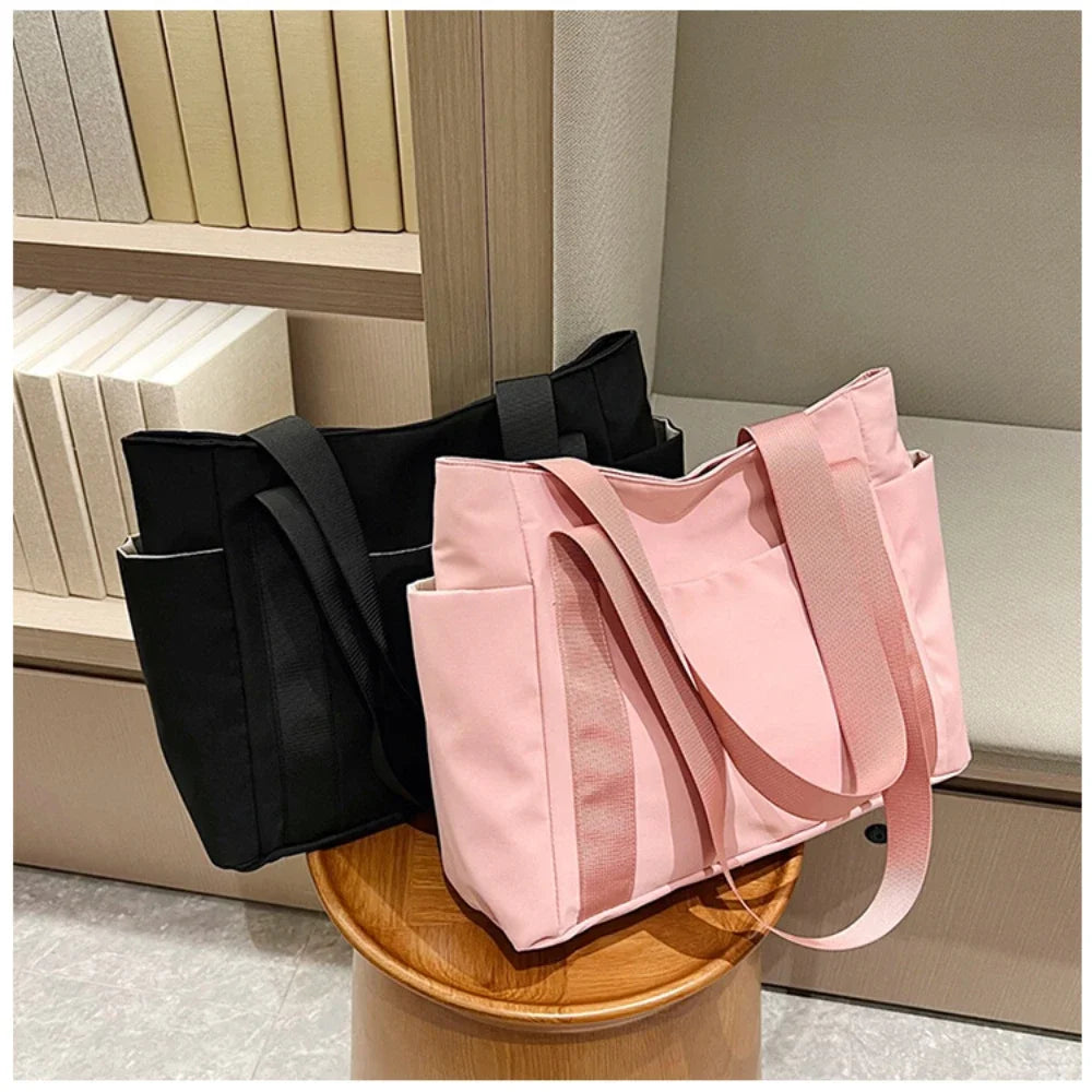 2024 New Handbags Casual Shopping Bags for Women Soft Canvas Big Capacity Tote Bag Messenger Big Mummy Shoulder Bag Ladies