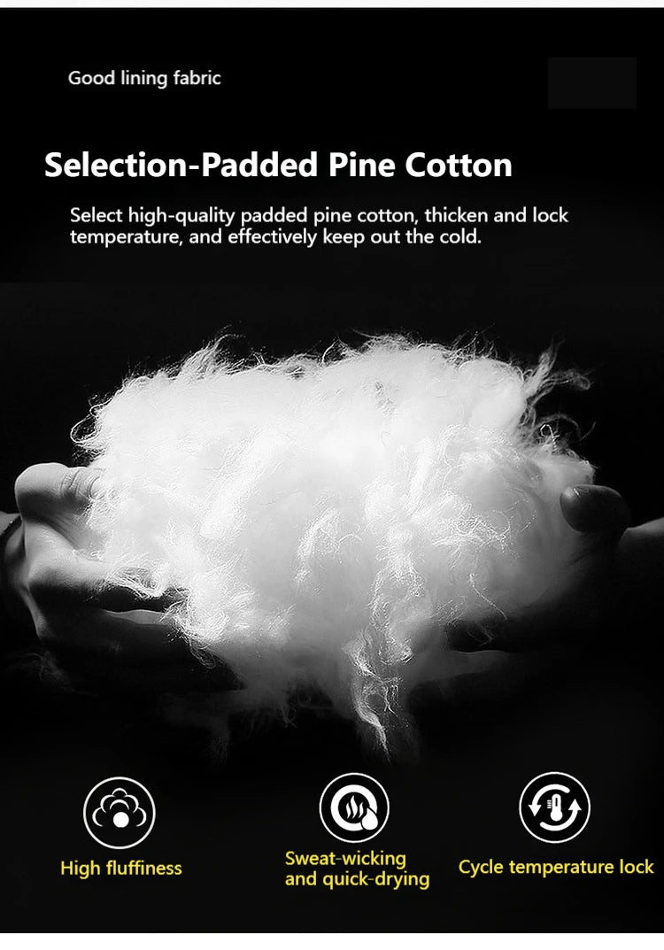 New Winter Men's Jacket for Men Color Block Lamb Wool Thick Cotton Warm Hooded Loose Zipper Casual Men's Clothing Coats Parkas