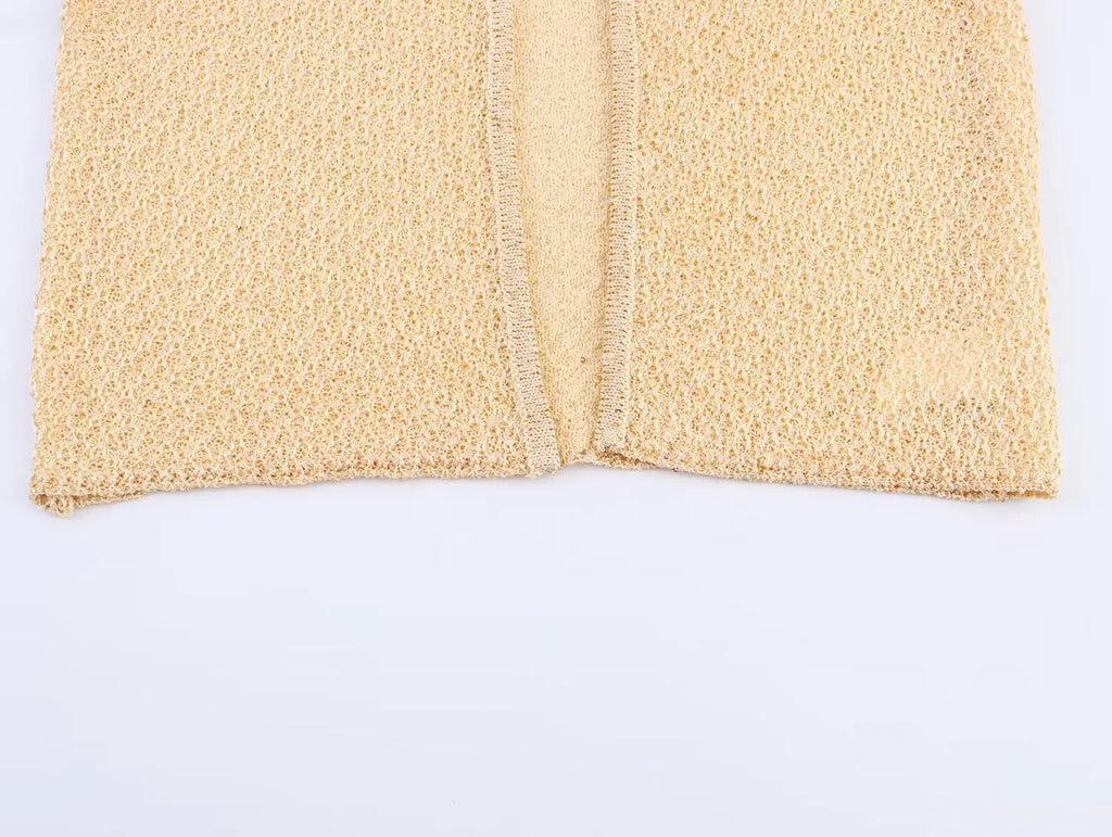 Women's Clothing 2025 New Style European And American Fashion Simple Pearl Decoration Knitted Top Knitted Vest