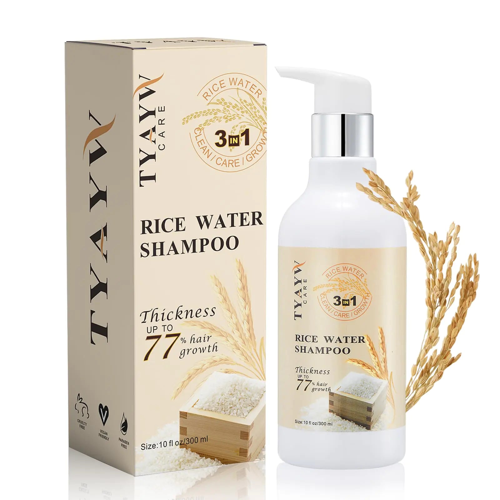 Rice Water Shampoo Hair Growth Shampoo Rice Water for Hair Growth Hair Loss Shampoo for Thinning Hair and Hair Loss for All Hair Types 10 FL OZ