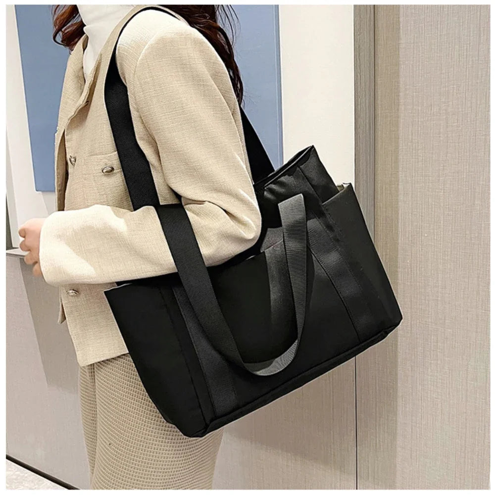 2024 New Handbags Casual Shopping Bags for Women Soft Canvas Big Capacity Tote Bag Messenger Big Mummy Shoulder Bag Ladies