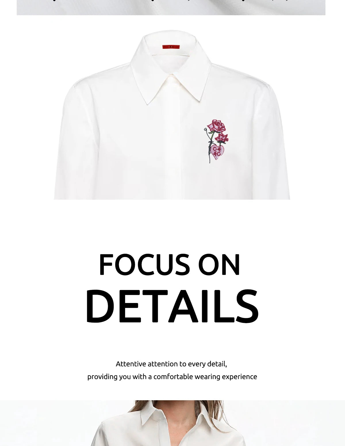 Women Shirts Casual Long Sleeve Blouse Embroidered Flowers Elegant Lapel Loose Shirt Spring Summer Solid Office Lady Tops