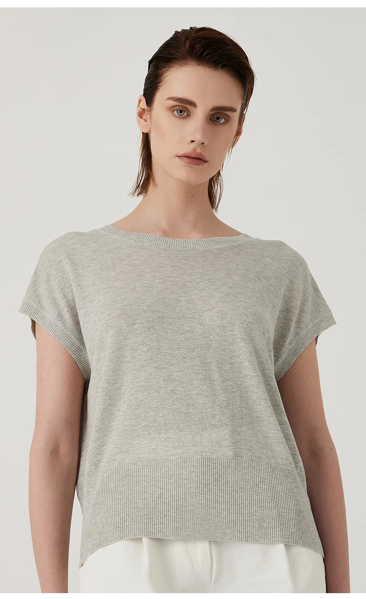 BG3511194  Ladies Clothes can be worn on both sides Summer Sweaters for Women Wool Silk Tops Women's Clothing Tshirt