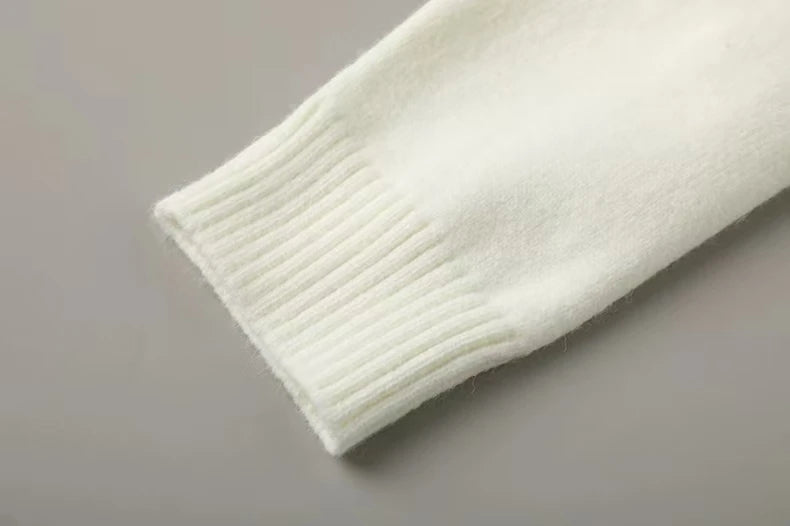 New 2024 Autumn Winter Pullover Sweater Women Cashmere Knitwear Tops Bear Print Warm Pullovers Korean Fashion Chic Woman Clothes