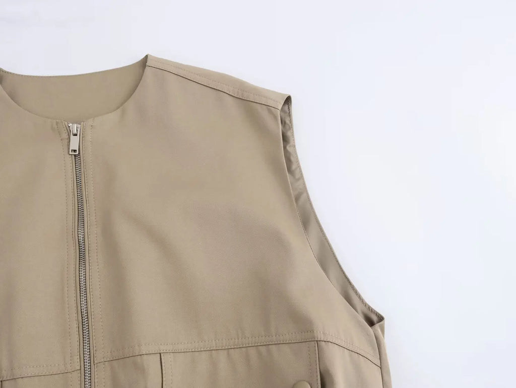 ZAJIA 2025 Spring New Women's Clothing European and American Style French Fashion Design Loose Vest Top