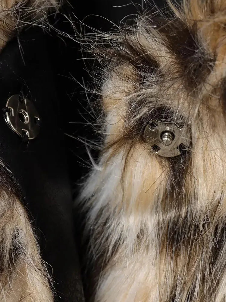 Women Fashion Faux Fur Coat Women 2025 Autumn Warm Stylish Casual Coat Winter Street Slim Elegant Outerwear Femme New