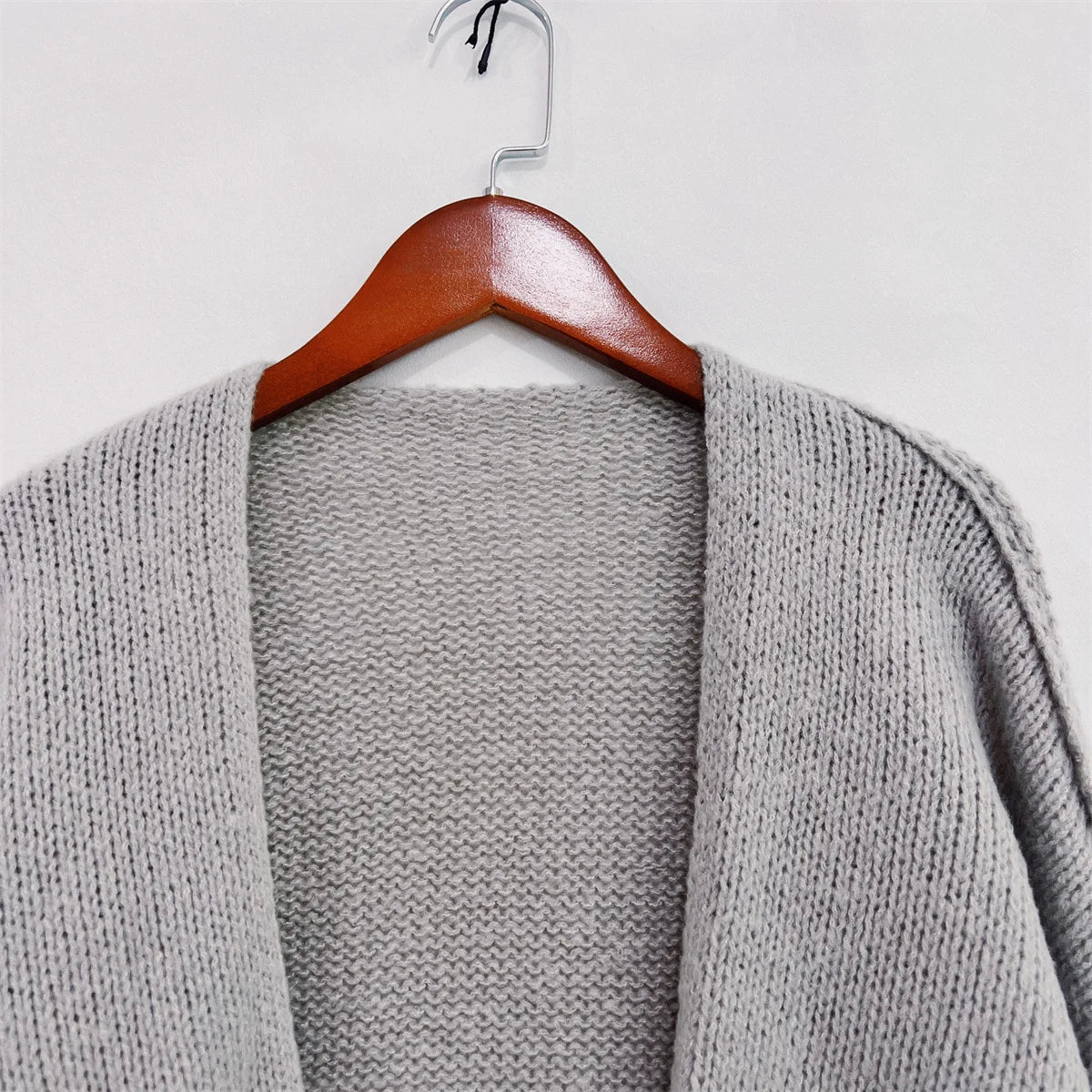 Autumn Winter New Casual Knitted Sweater Cardigan Jacket Loose Long Sleeve Solid Color Mid-length Sweater Women Cardigan Jacket