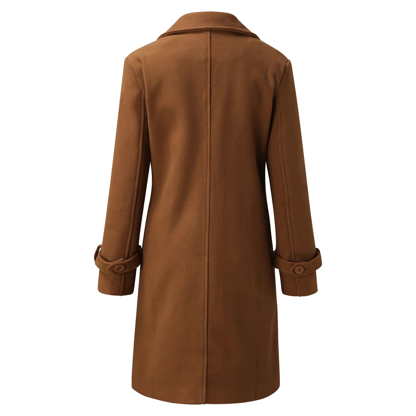 Women's BBW Trench Coat - Notch Lapel Double-Breasted Long Coat Fall Fashion
