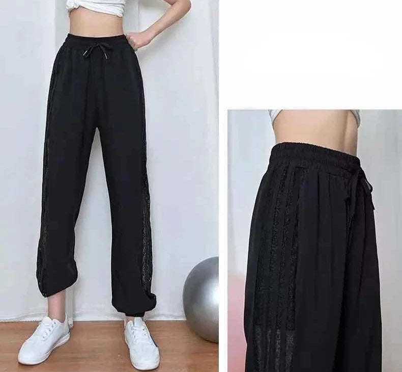 Jogging Trousers for Women Joggers Elastic Waist Clothes Purple Fitness Sweatpants Harem Female Pants with Pockets Sports Autumn