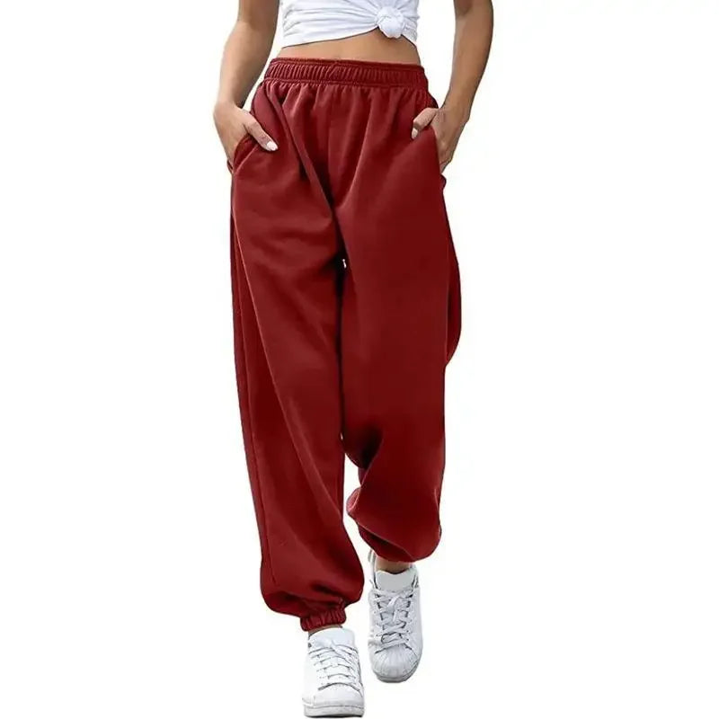 High Waist Casual Sporty Women's Pants Fashionable Home Wear Long Trousers Women's Loose Fit Sweatpants Versatile Trousers