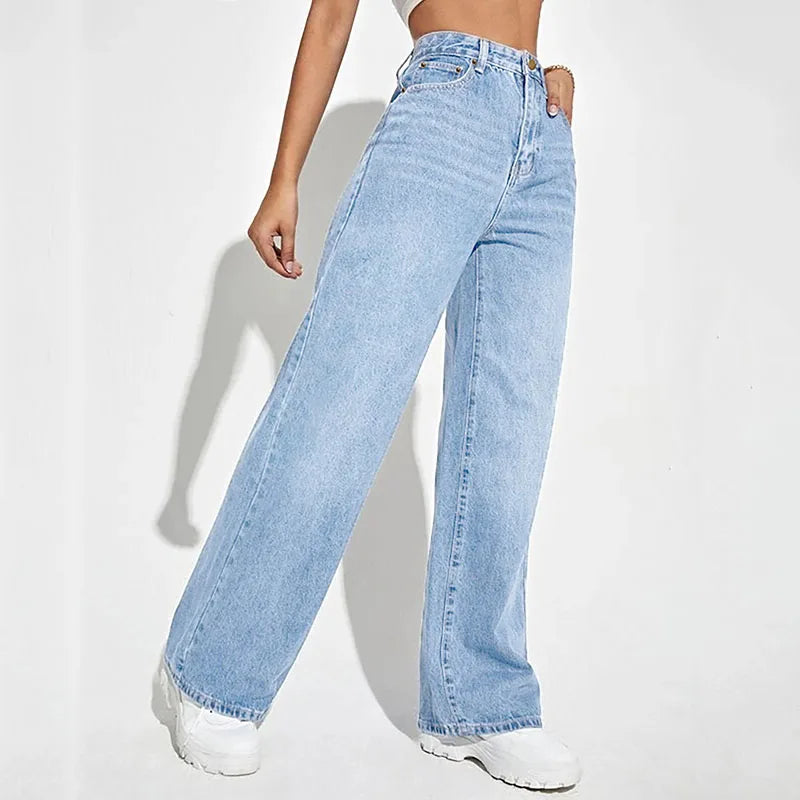 Women Jeans 2025 New Women Wear European And American Loose Denim Wide Leg Pants Slim High Waist All-Match Jeans For Women H300