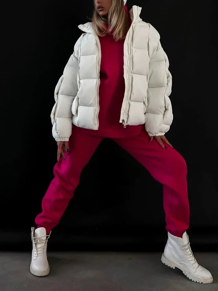 Winter Jackets for Women 2025 Thick Warm Loose Fashion Quilted Jacket Female Interchange High Street Green Baggy Puffer Coat