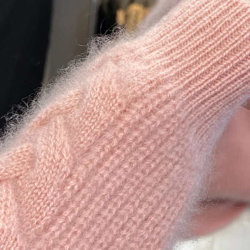 Cashmere Sweater Women's 2023 Autumn/Winter New Knitted Half High Collar Pullover 100% Wool Loose Korean Fashion Luxury Top