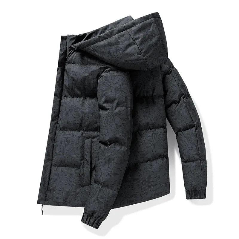 Men's coat  winter cotton padded jacket with hood  warm camouflage  thickened and down down cotton padded jacket