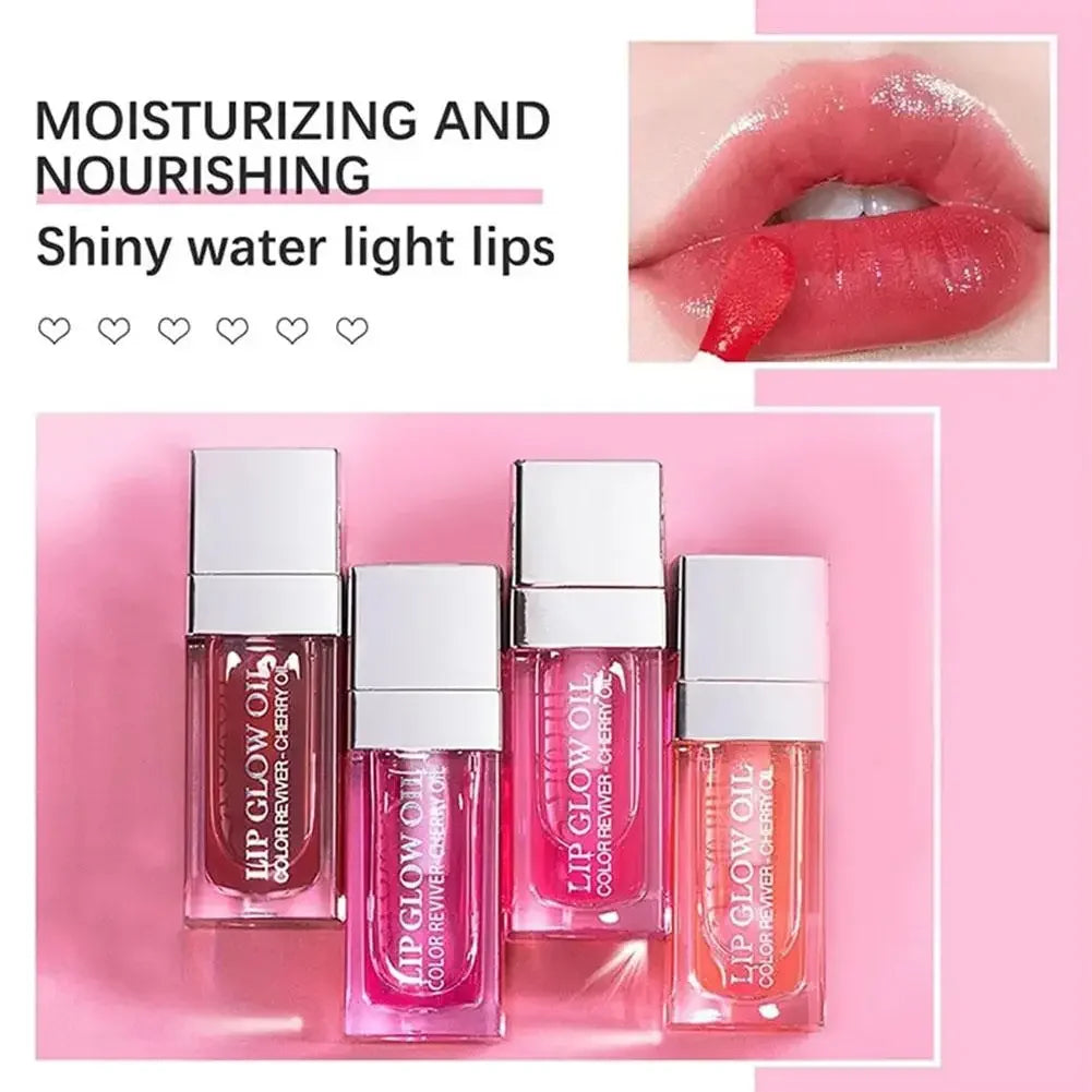 Lip Oil Gloss Lip Plumper Makeup Moisturizing NonSticky Sexy Water Glossy Glitter Primer Tint Lip Balm Care Cosmetics