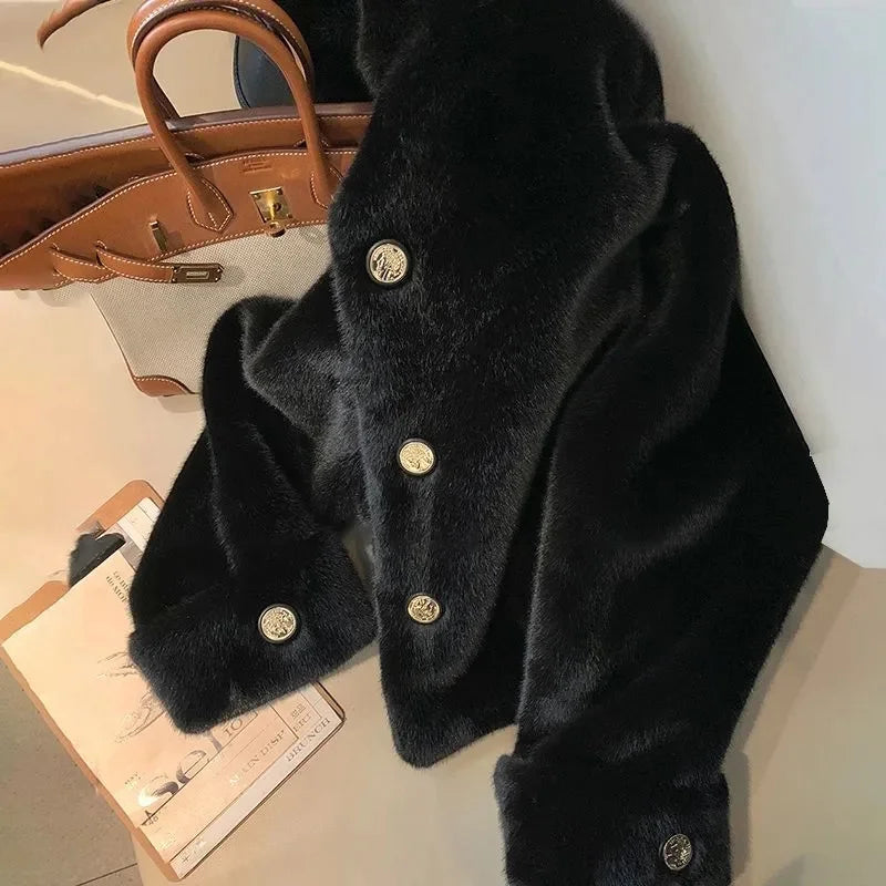 Women's Coat  Women's fur Coat New Fashion Mink fur Coat Women's Autumn and Winter new Fur Short Ladies Wind Chaebol Daughter