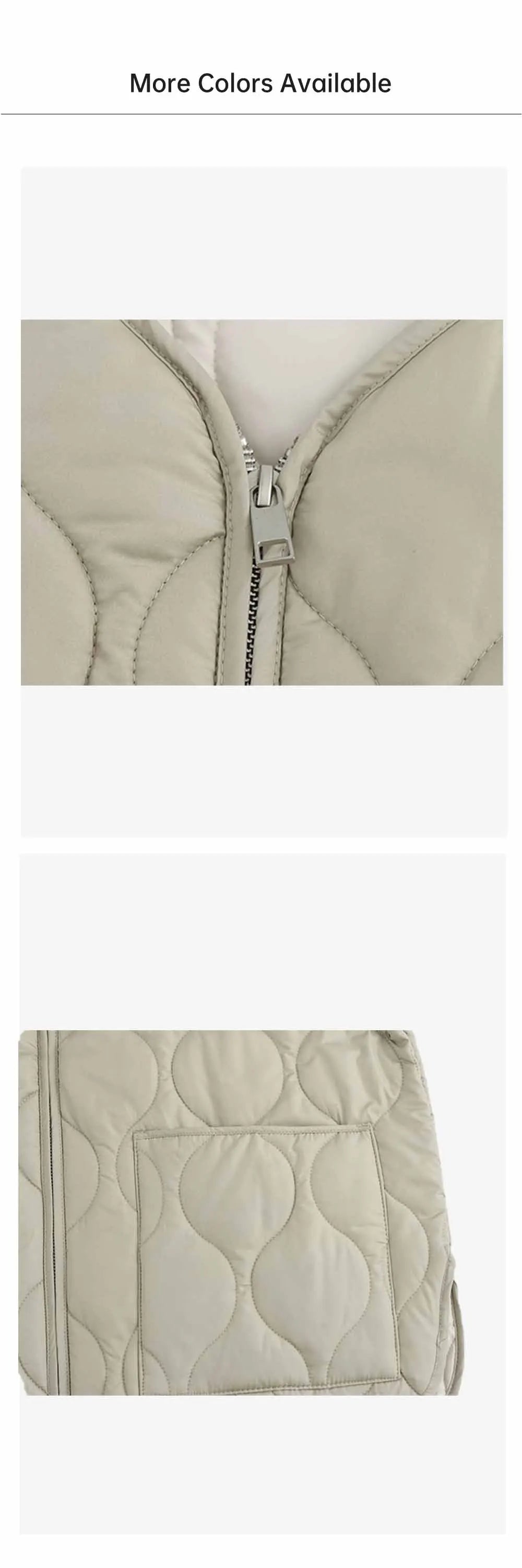 Autumn/Winter New Product Fashion Casual Women's Round Neck Curled Edge Long Sleeve Zipper Cotton Jacket Coat