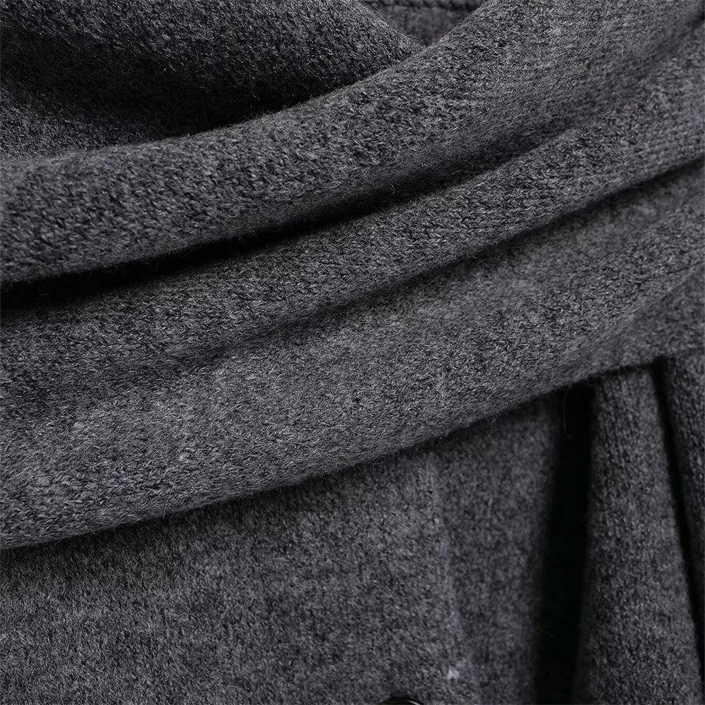 Women's Wear Scarf Loose Versatile Knitted Coat Autumn/Winter New Round Neck Long Sleeve Solid Color Coat
