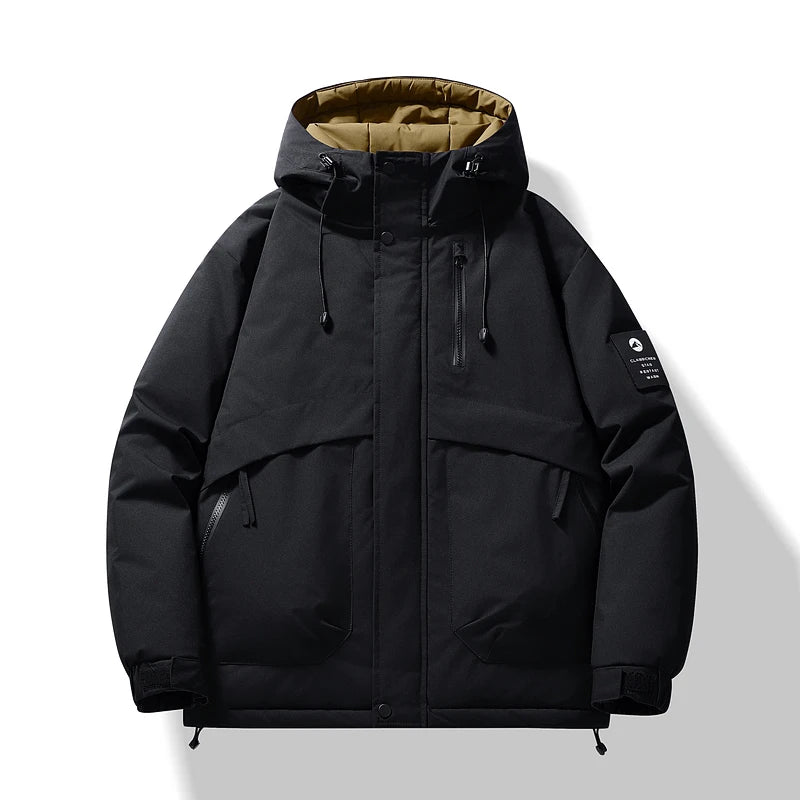 Men's Fishing Jacket  Mountain Climbing Coat Men Thickened Hooded Coat New Winter Loose Men Simple and Fashionable Work Jacket