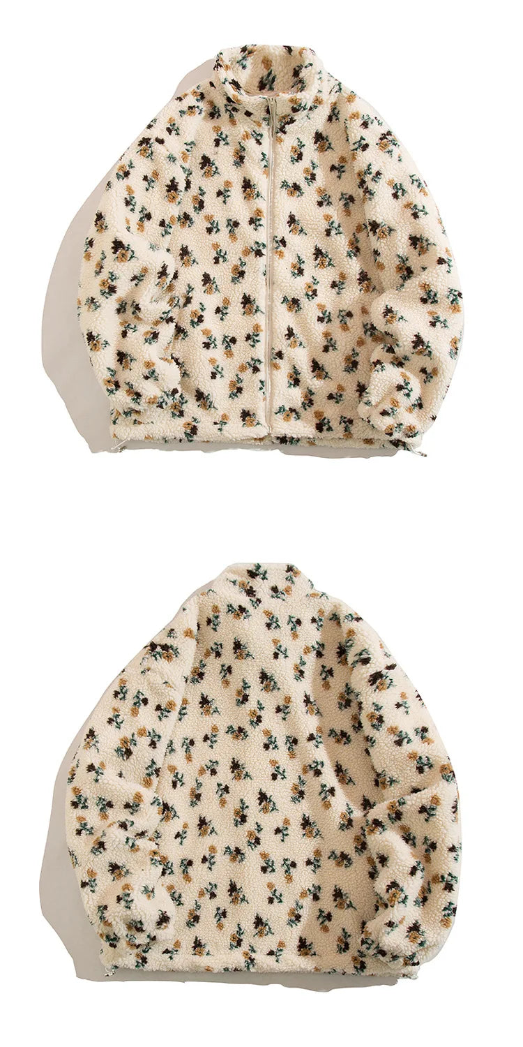 Winter Warm Lambswool Jacket for Men Fashion Stand Collar Zipper Loose Coat 2025 Leisure Hong Kong Style Coats Thickened Jackets